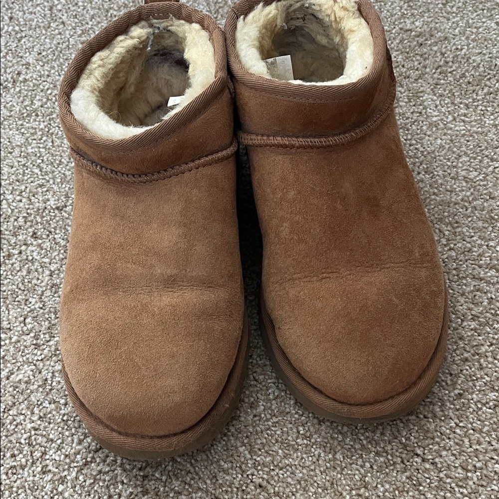 UGG Chestnut Suede Shearling Booties - image 1